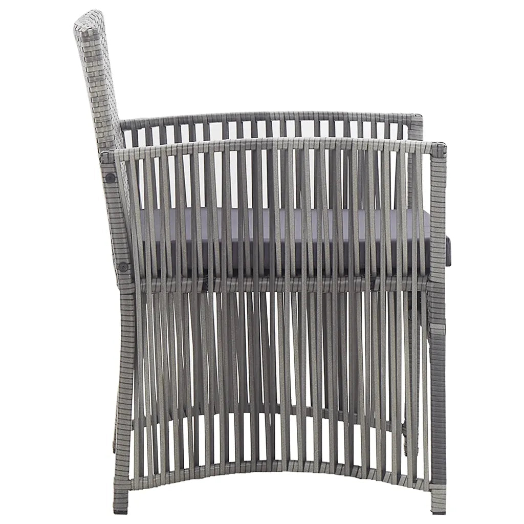 Set Divani da Giardino 4 pz con Cuscini in Polyrattan Antracite 46437