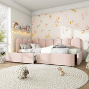 Letto singolo 90x190 cm rosa con due cassetti