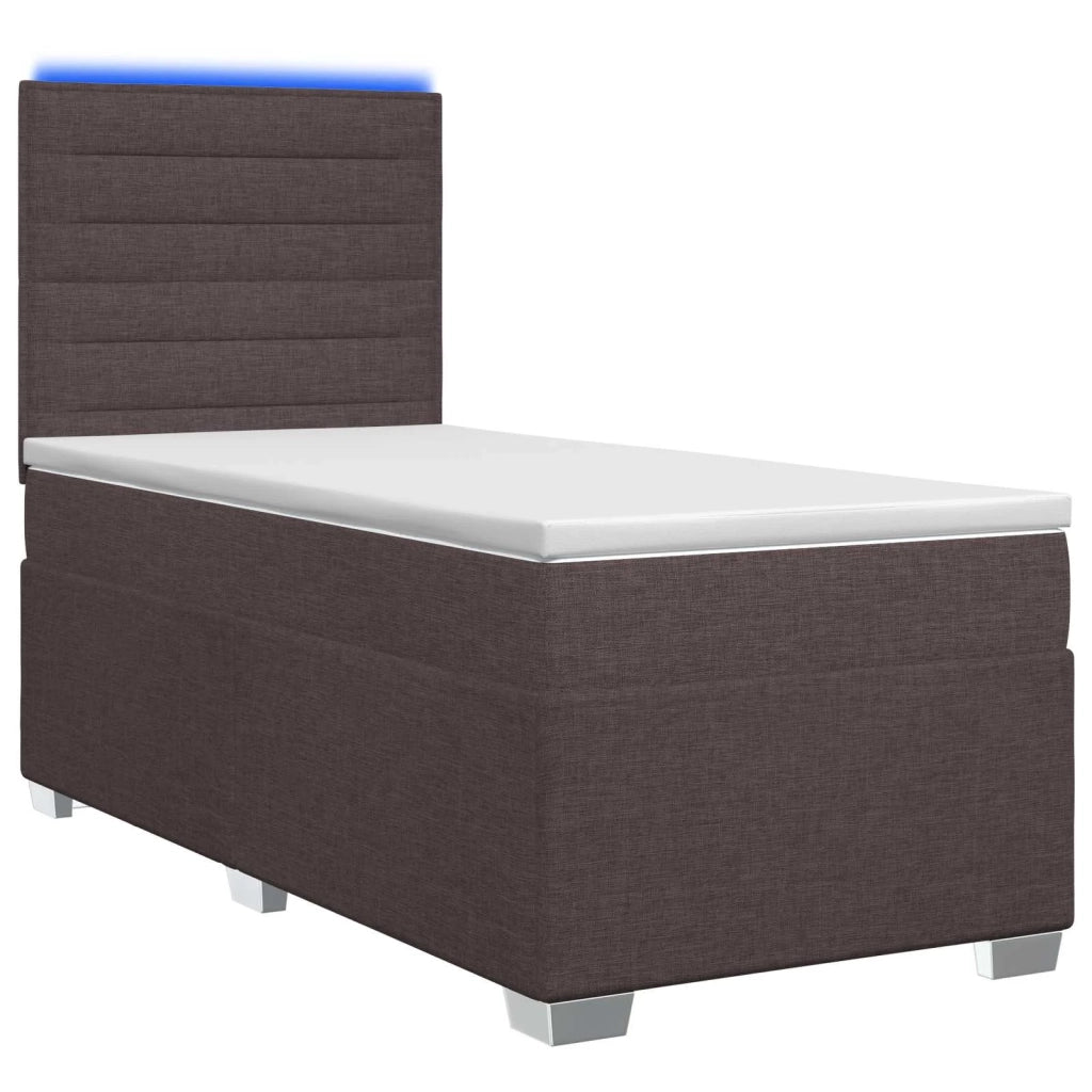 Letto box spring con materasso Marrone Scuro 80 x 200 cm 3454736