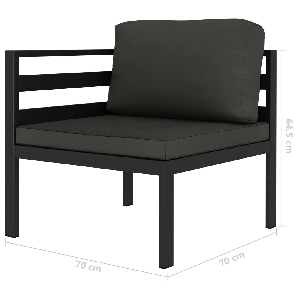 Set Divani da Giardino 5 pz con Cuscini in Alluminio Antracite 49232