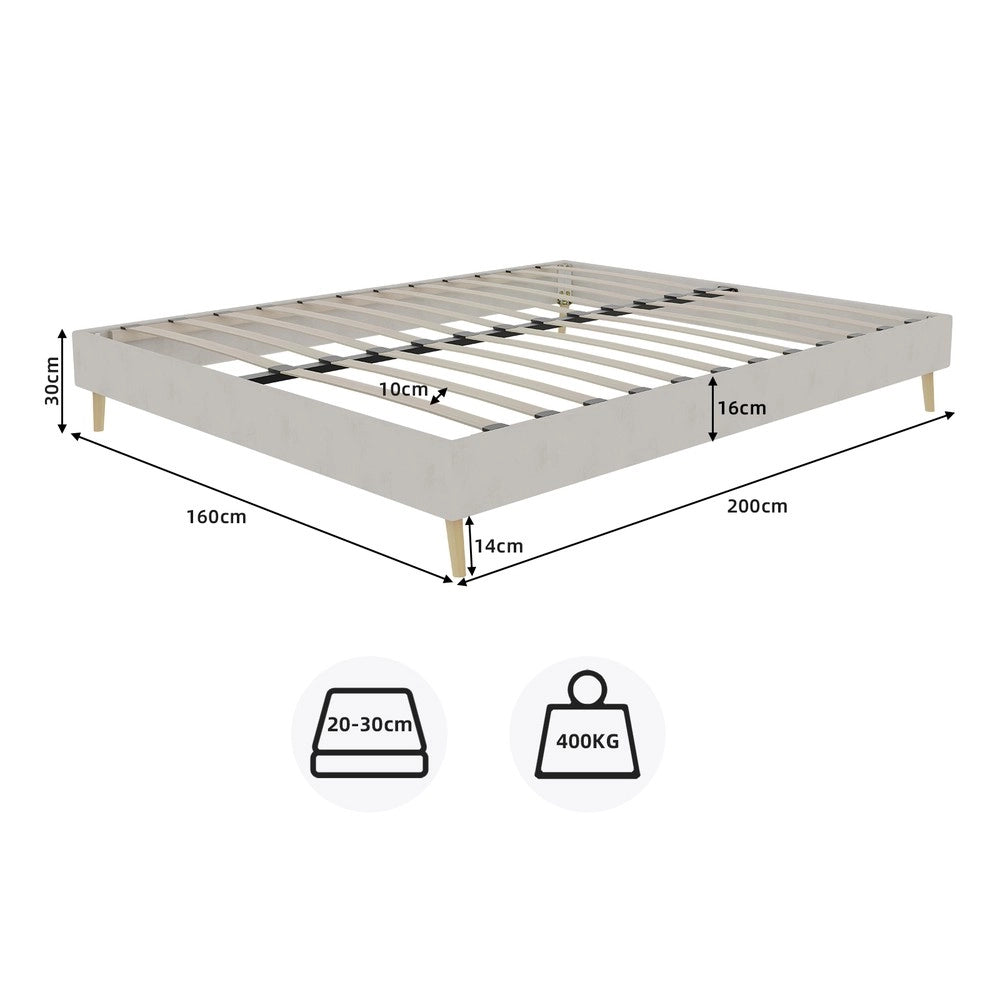 Letto Imbottito in Velluto ¨C Xylo ¨C Beige 160x200