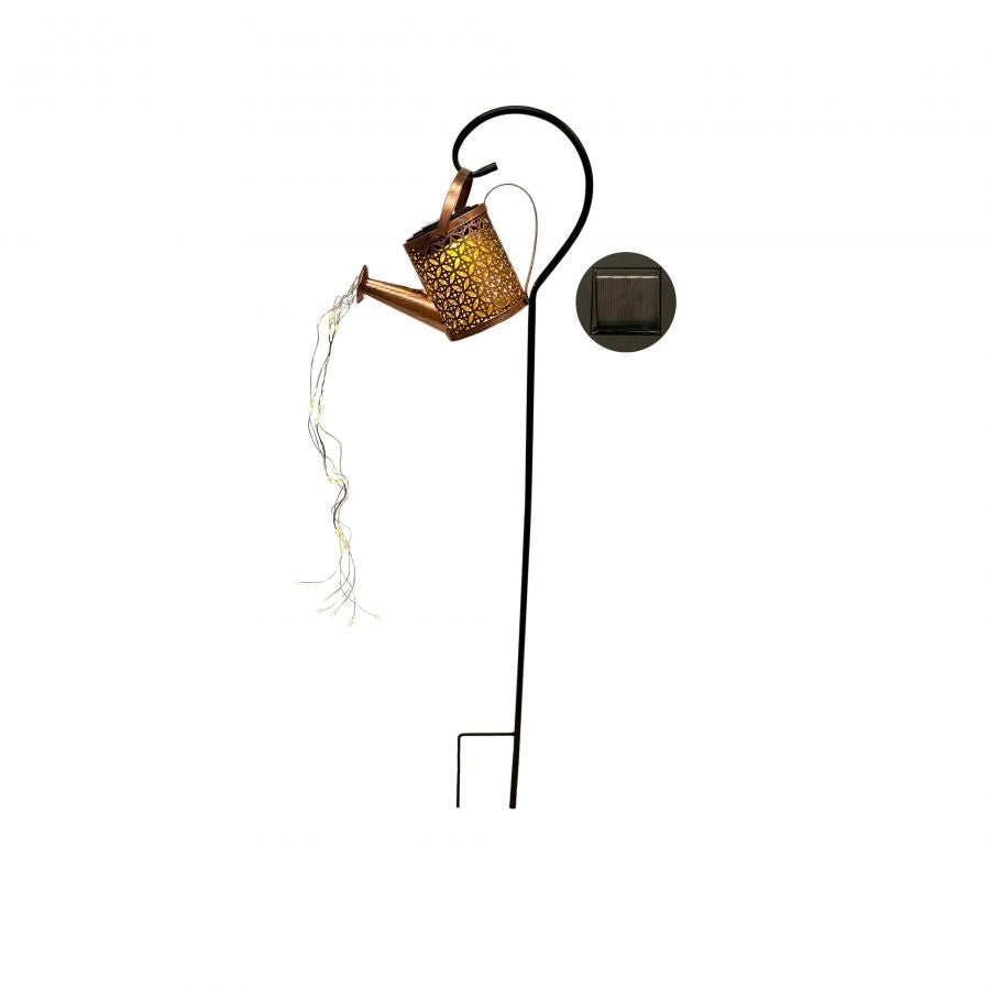 ANNAFFIATOIO CON GOCCE DI LED BIANCO CALDO, H 70 CM, A PANNELLO SOLARE, IP44