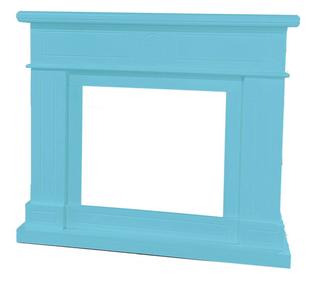 Cornice da Pavimento per Inserto Camino Elettrico 95x102x21,5 cm in MDF Sined Lipari Turchese