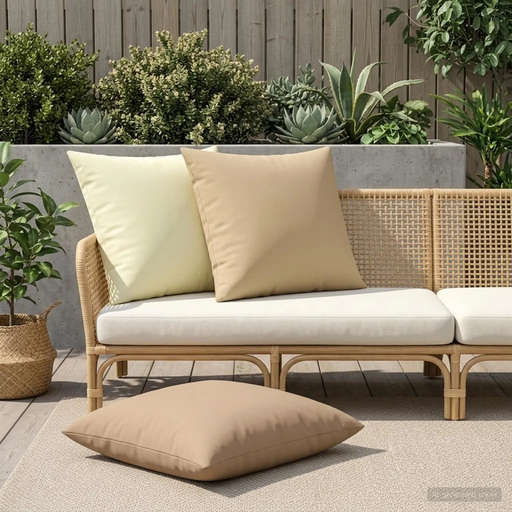 Cuscino con cuscino HEERLEN 2 pz Beige Poliestere 928415