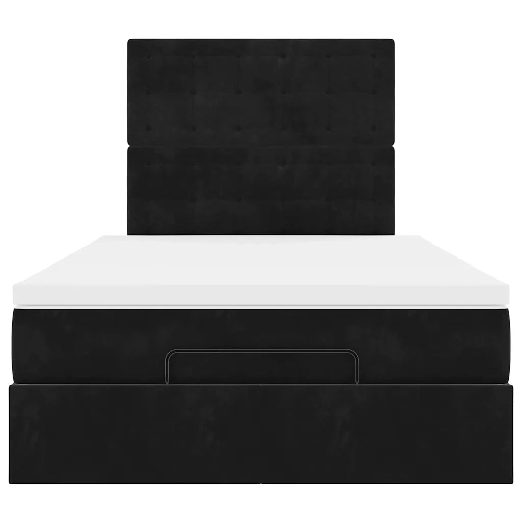 Struttura Letto Pouf con Materassi Nero 120x190 cm Velluto 3314452