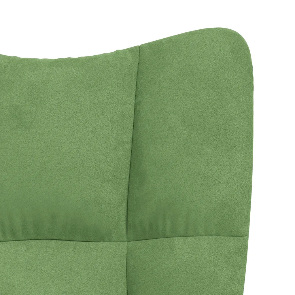 Poltrona Relax con Poggiapiedi Verde Chiaro in Velluto 328109