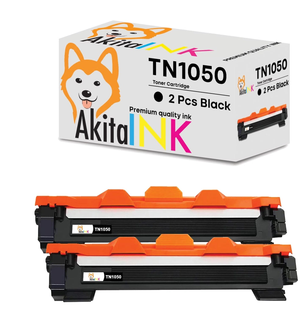 2 Toner Brother TN1050 Compatibili AkitaINK Nero