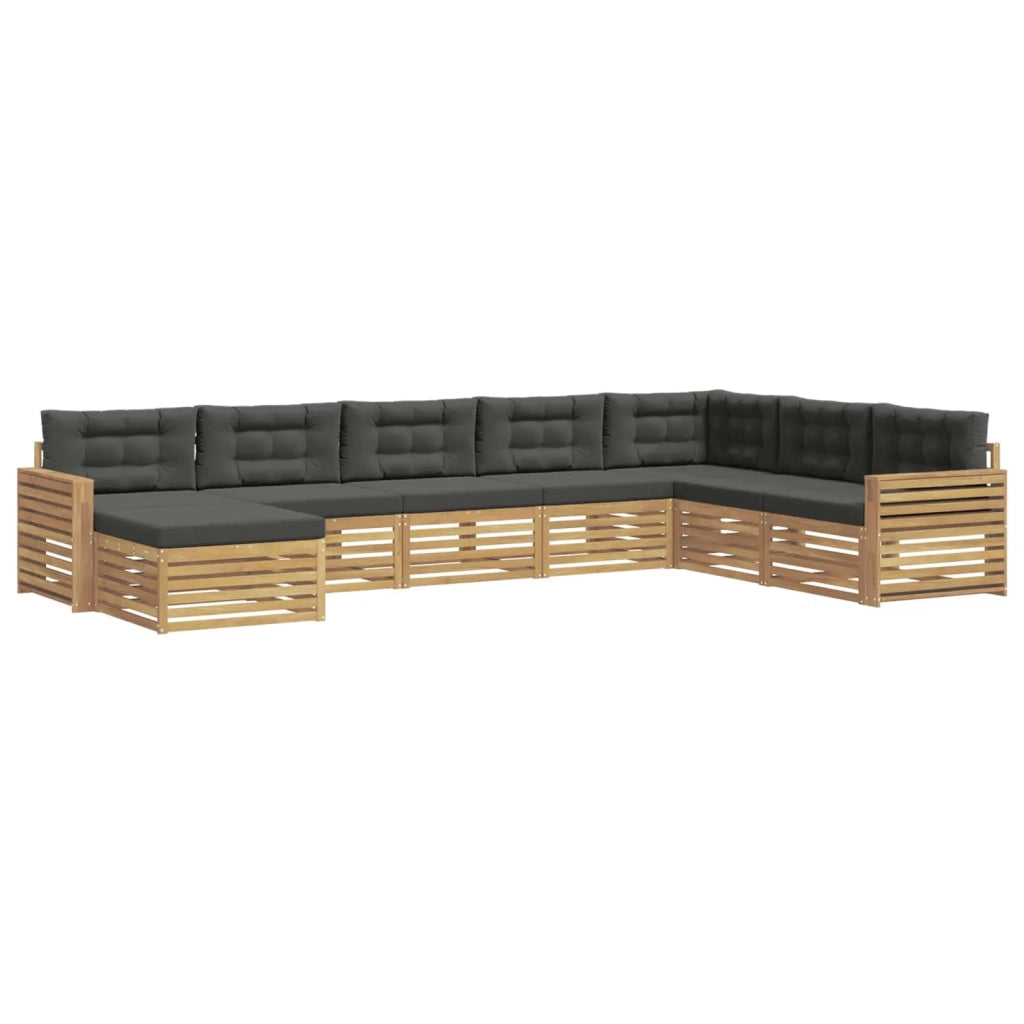 Set di divani da esterno 8 pz Bianco e Antracite 3390972