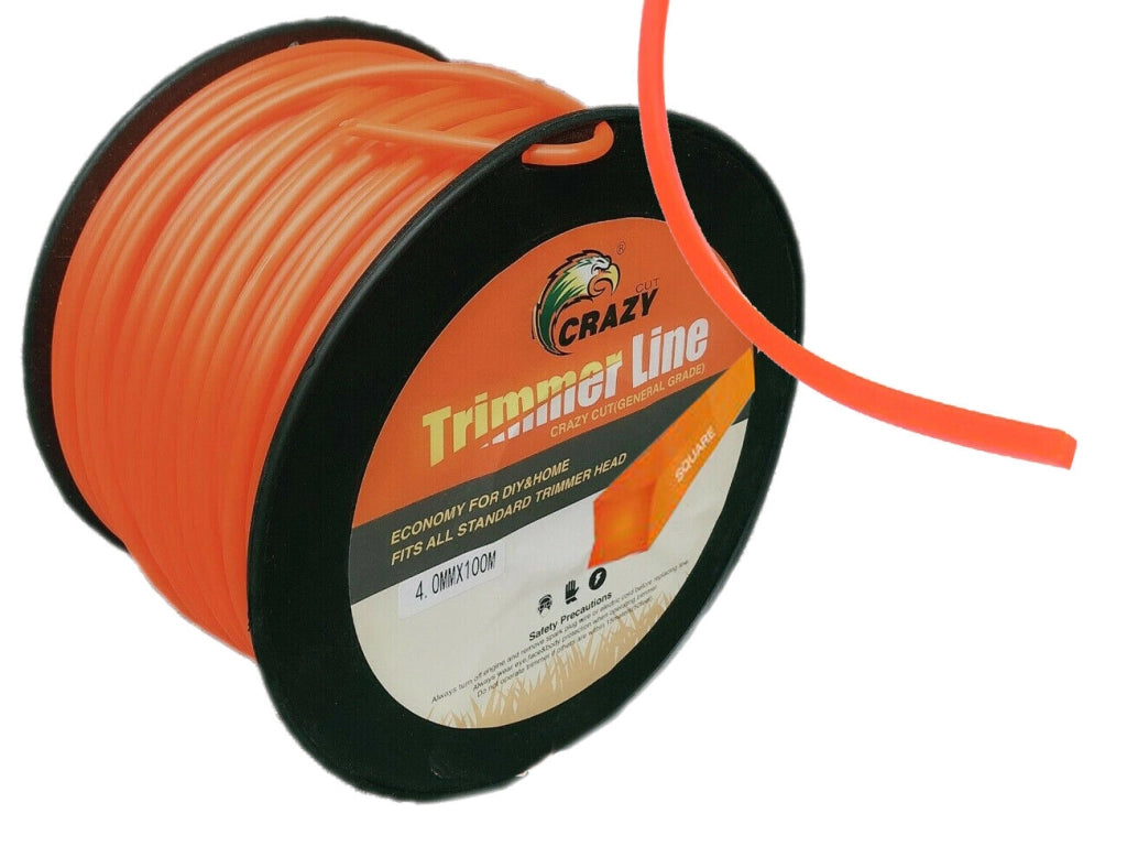 FILO PER DECESPUGLIATORE QUADRATO 4mm bobina 100mt taglaerba cavo matassa