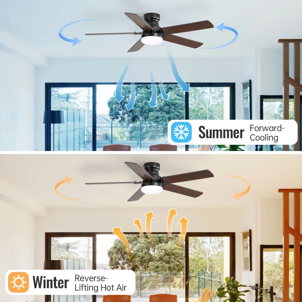 Ventilatore da soffitto piatto 106 cm con luce e telecomando, motore DC silenzioso, funzione timer e memoria luce