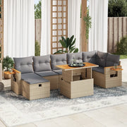Set Divano da Giardino 5 pz con Cuscini Beige in Polyrattan 3328144