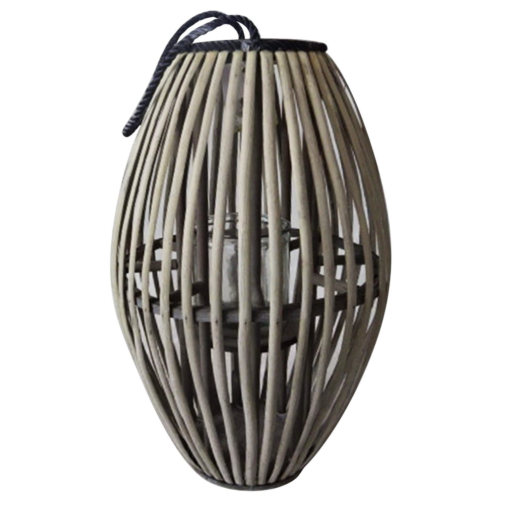 Lanterna in Vimini in Vimini Vetro cm 14 5x14 5x60 - SELE