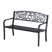 Panca da giardino 2 posti in metallo, stabile con design elegante per esterno e terrazza