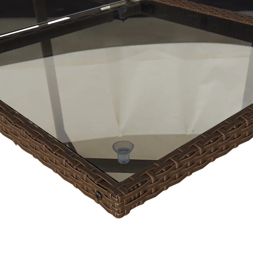 Set da Pranzo da Giardino 13pz con Cuscini Marrone Polyrattan 3277892