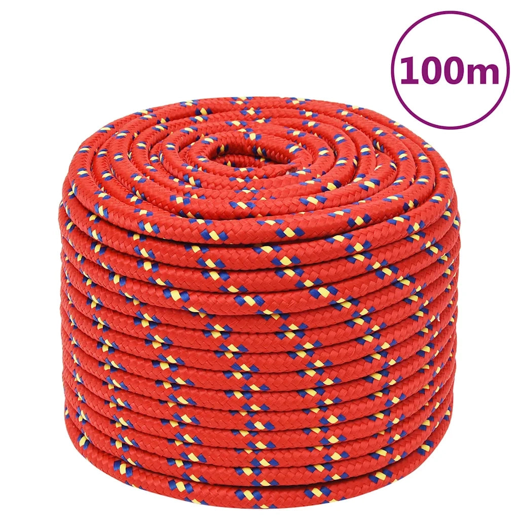 Corda per barca Rossa 12 mm 100 m in Polipropilene 152407