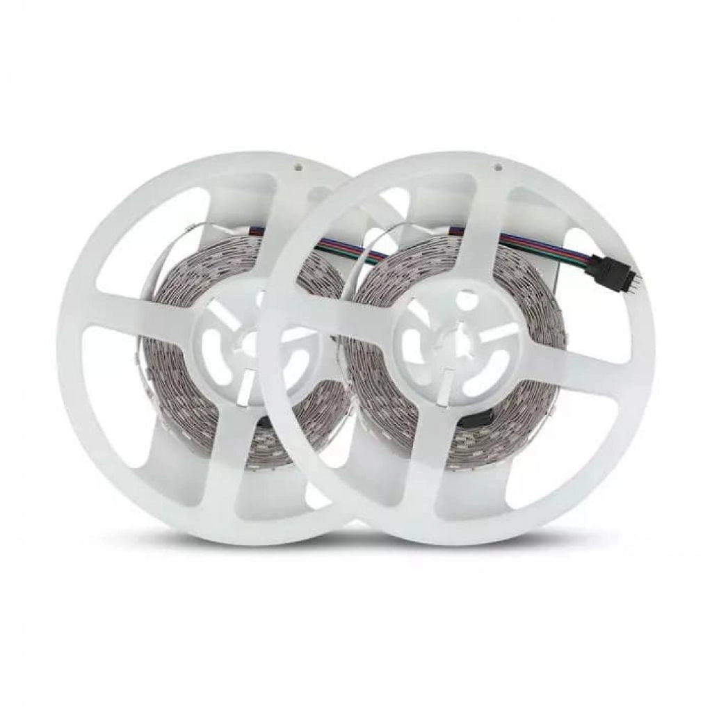 Kit Striscia LED SMD 5050 4,8W/m 30 LED/m RGB 2x5metri con Telecomando e Alimentatore SKU-2630
