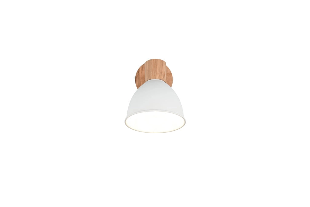 Faretto parete-soffitto bianco legno E27 DELUME RL