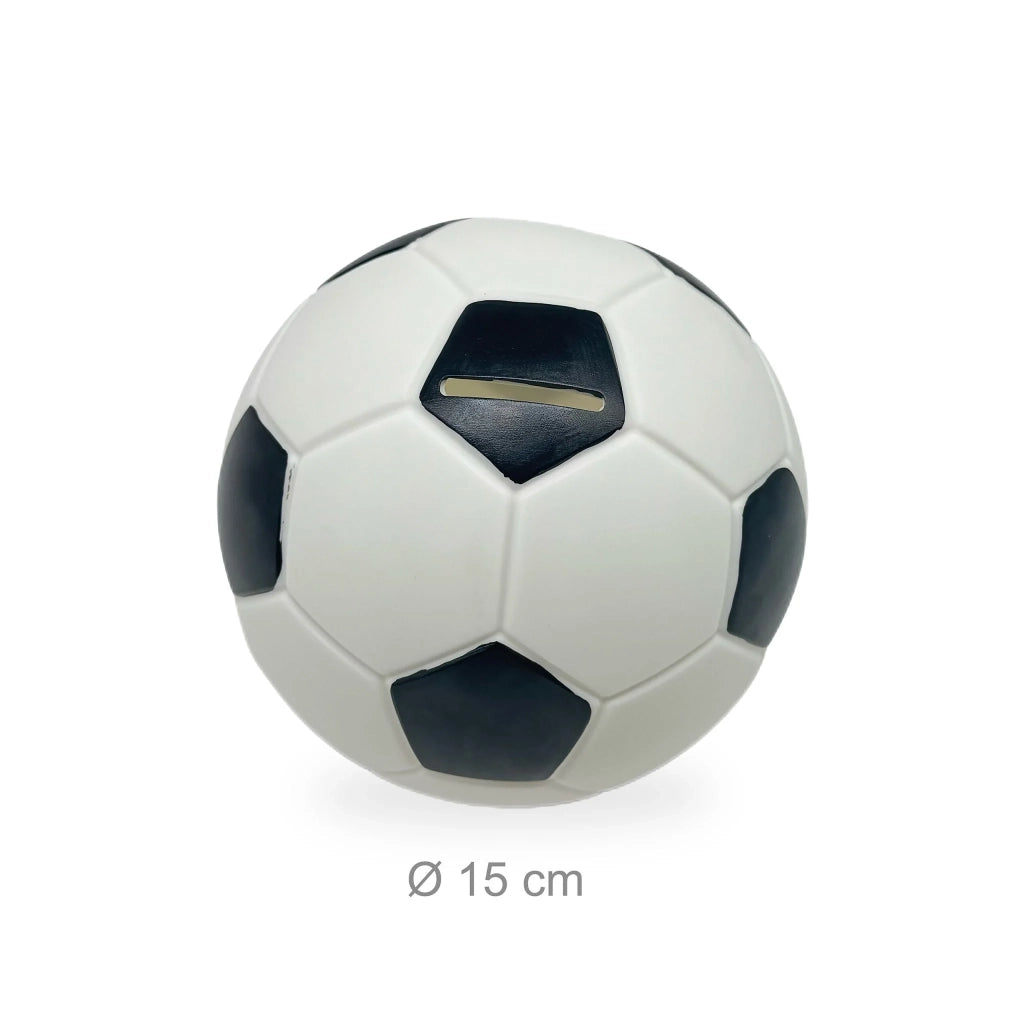 Salvadanaio a forma di pallone da calcio 15 x 15 x 15 cm pratico per risparmi decorazione di tendenza in ceramica rossa 13_0017257
