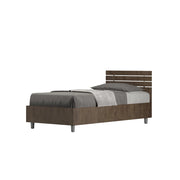 Letto Singolo 80x200 cm con Rete Testata Dritta Ankel Noce