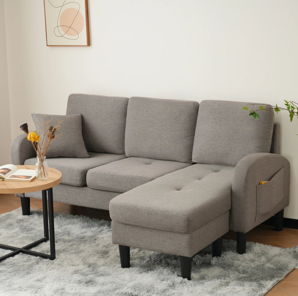 DIVANO ANGOLARE MODULARE 166x118x77 cm Grigio scuro
