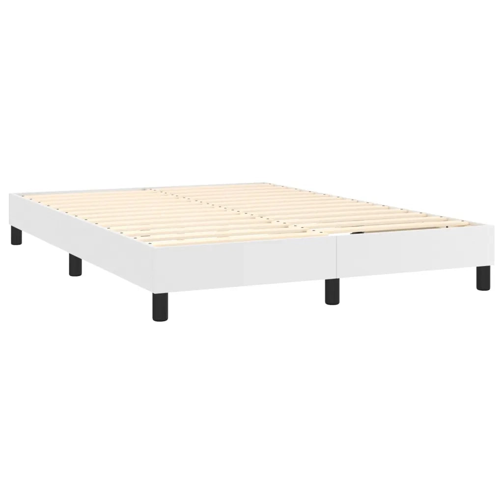 Giroletto Molle con Materasso e LED Bianco 140x200cm Similpelle