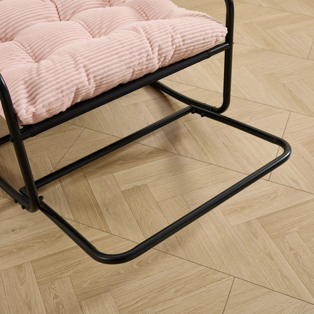Poltrona a Dondolo con Cuscino ¨C Xylo ¨C Nero/Rosa