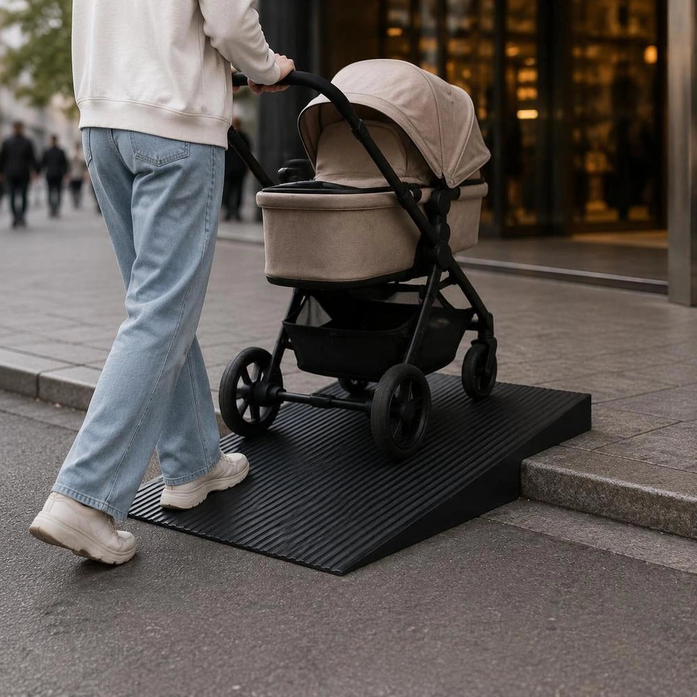Solid Rubber Threshold Ramp, Door Threshold Ramp, Max. Load Capacity Up To 15 Tons, Curb Ramp 90x20x3cm, Wheelchair Ramp With Double-sided Adhesive Tape, Access Ramp, Rubber Ramp, Self-cutting