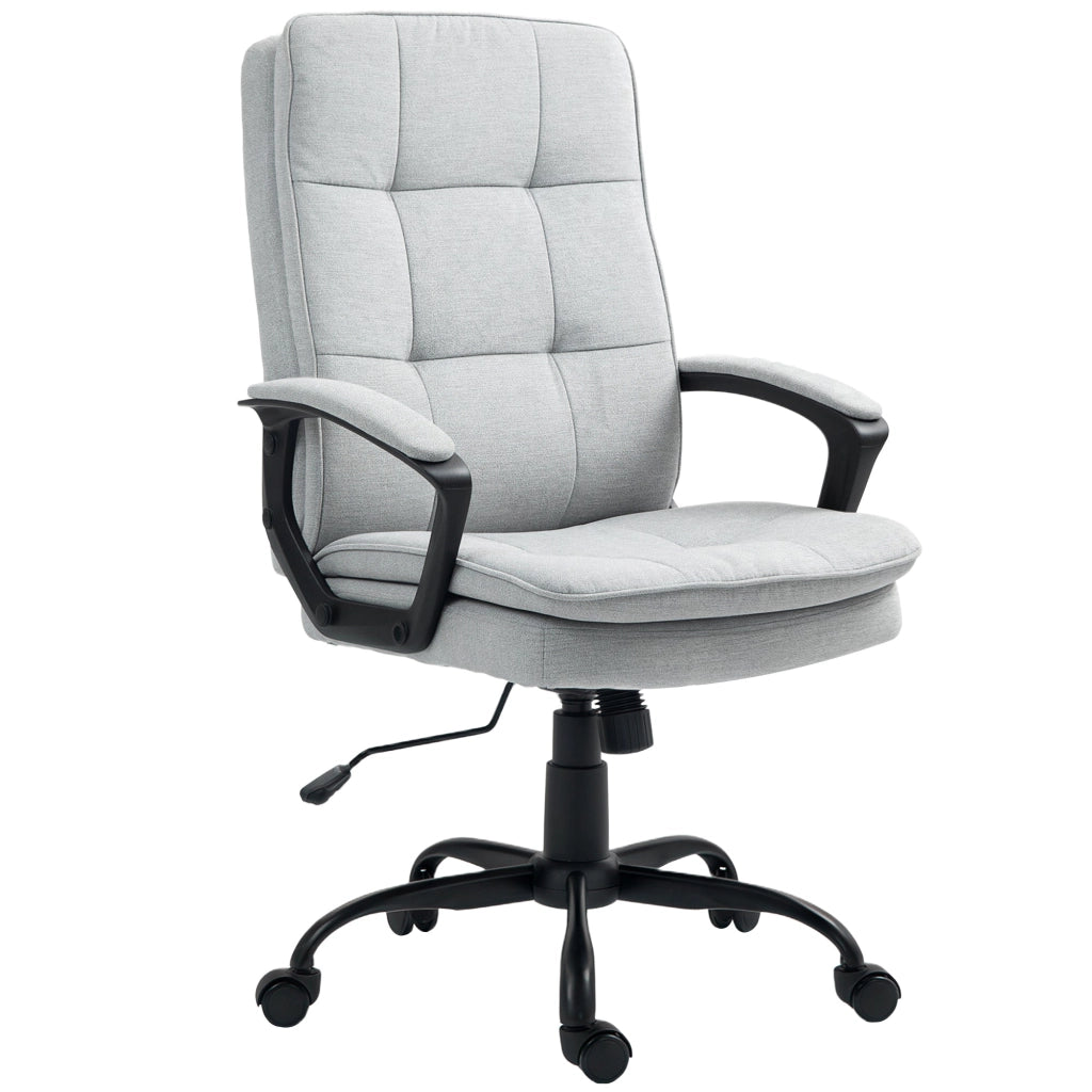 Sedia da Ufficio Ergonomica 63x70x102-112 cm Altezza Regolabile e Dondolo Grigio