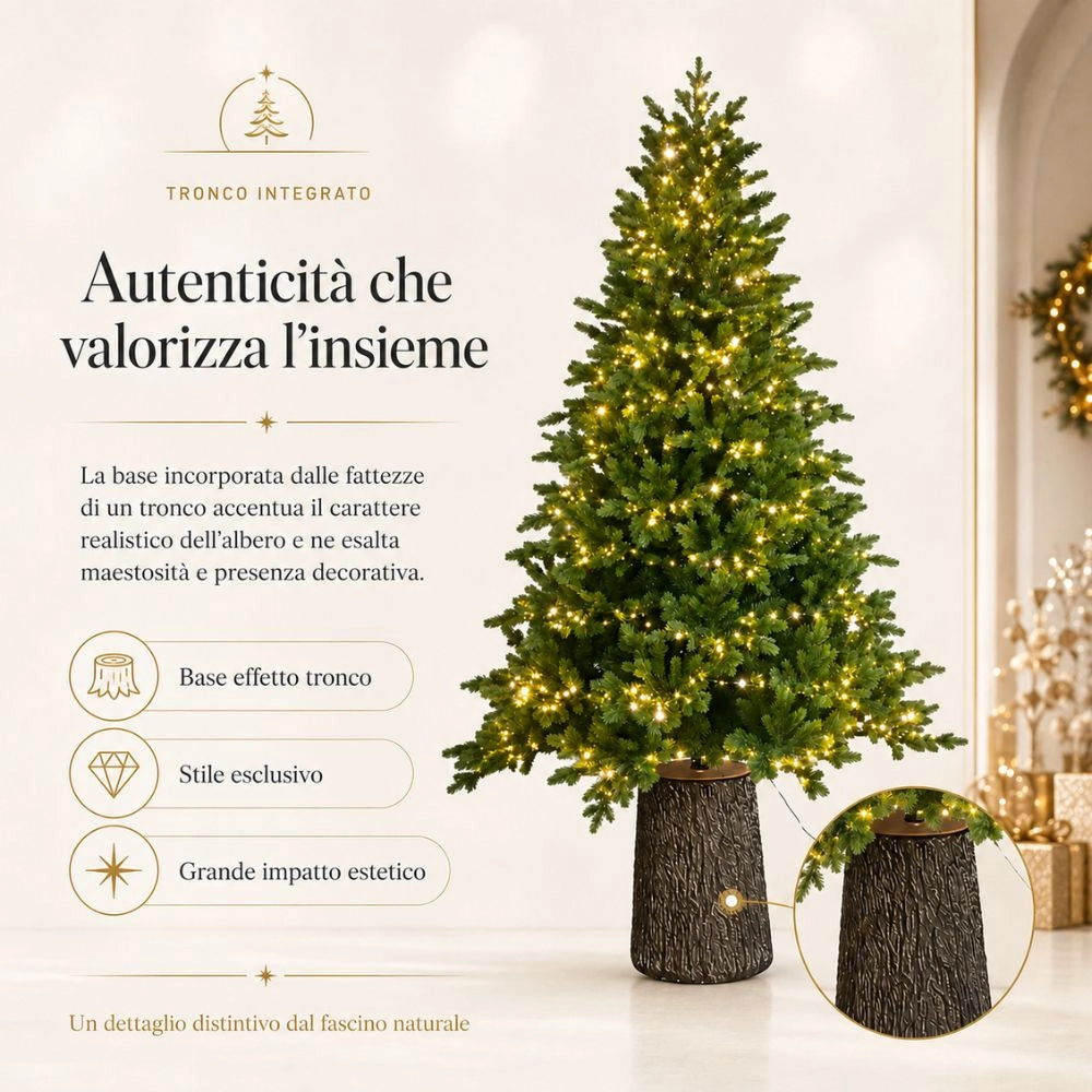 Albero di natale darsy led con tronco integrato 210 cm
