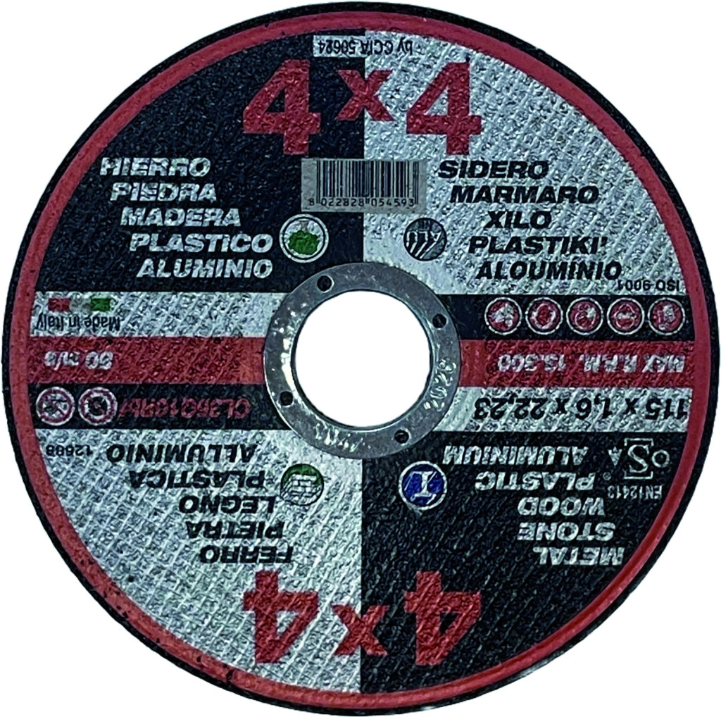 Grandinetti Mole DISCO ABRASIVO PIANO JOLLY (linea 4x4) Ø mm. 115x1,6x22,2 50.00 pz