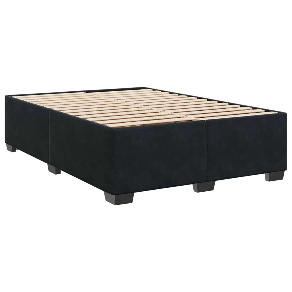 Letto con Box Spring, Materasso e LED Nero 140 x 200 cm Velluto 3452188