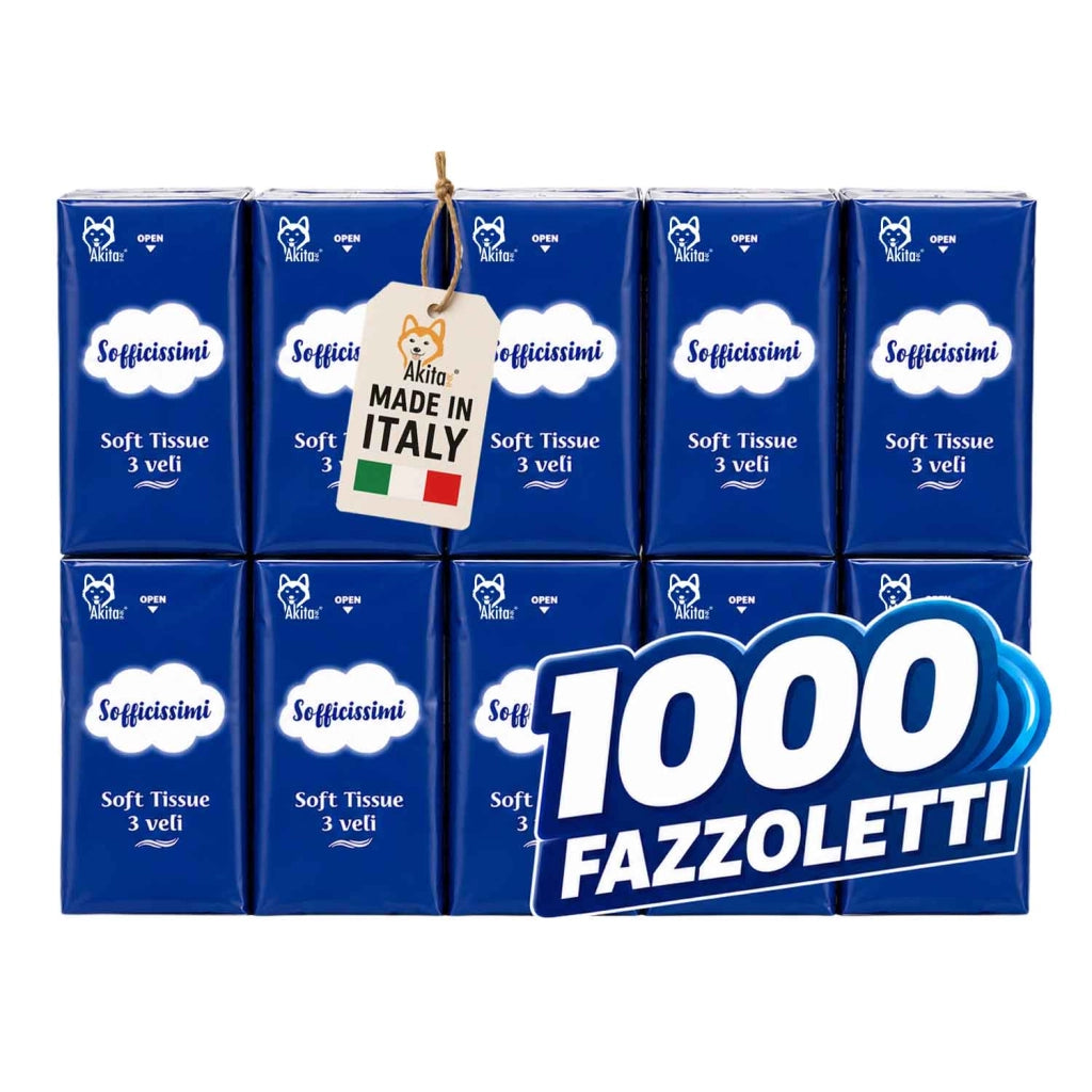 Akitaink 1000 Fazzoletti Soft Tissue 3 Veli Made in Italy