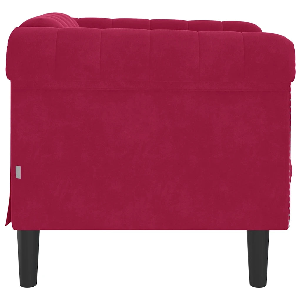 Poltrona Rosso Vino in Velluto 372569
