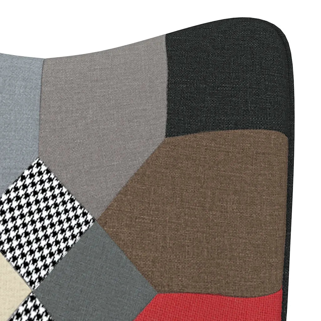 Sedia Relax con Sgabello in Tessuto Patchwork 328202