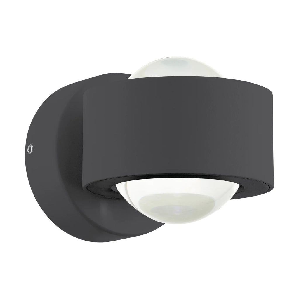 Applique Contemporanea Ono 2 Alluminio Antracite 2 Luci Led Integrato 2,5W