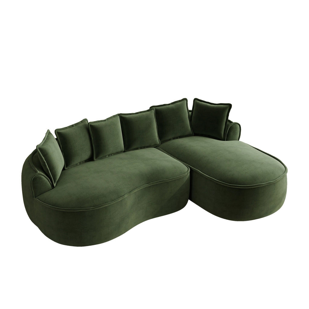 Divano Angolare Modulare Chaise Longue con Cuscini ¨C Xylo ¨C Chenille Verde