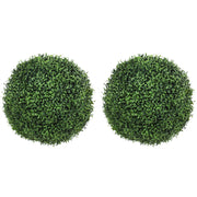 2 sfere di bosso artificiali in vaso ¨C Minimal ¨C 42 cm, interno/esterno