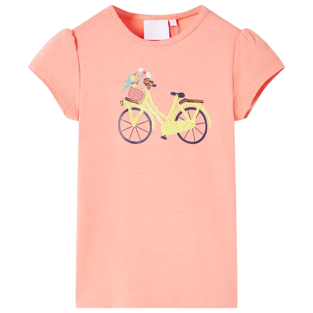 Maglietta da Bambina Corallo Neon 116 11071