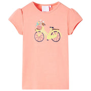 Maglietta da Bambina Corallo Neon 116 11071
