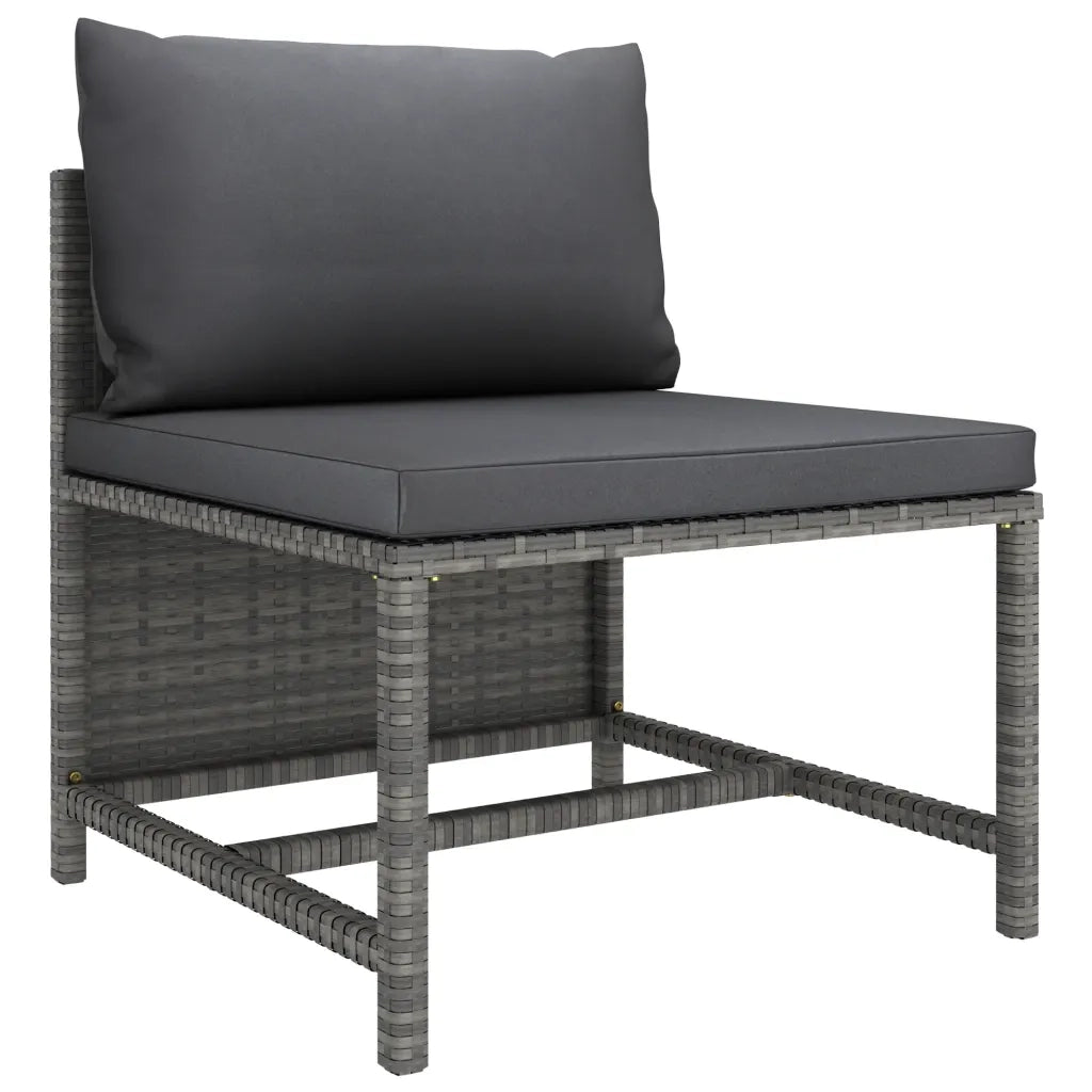 Set Divani da Giardino 9 pz con Cuscini in Polyrattan Grigio 3059773