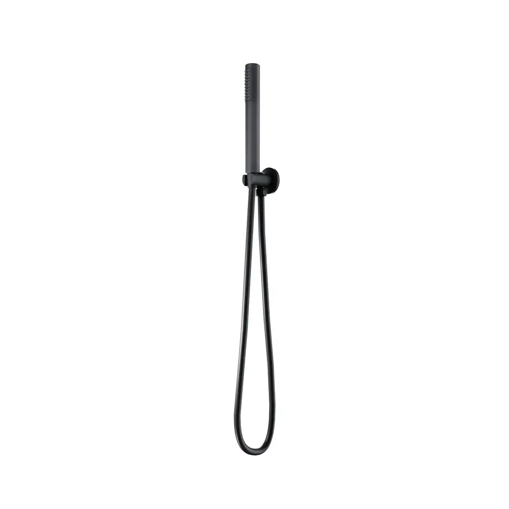 Kit doccia tondo nero opaco con presa acqua e flessibile da 150 cm