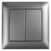 Interruttore Doppio Con Cornice Oste Jnh007-w Grey