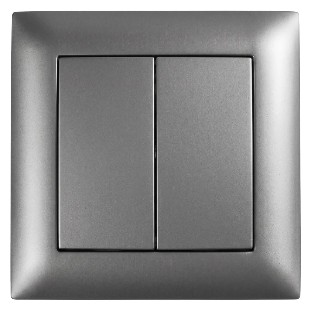 Interruttore Doppio Con Cornice Oste Jnh007-w Grey