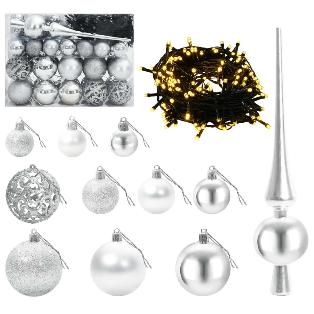 Albero di Natale artificiale con palline 120 cm 150 LED 3465941