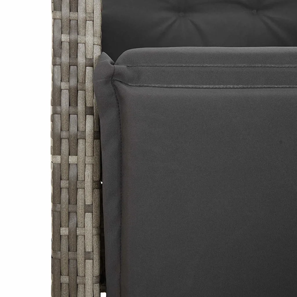 Set da Pranzo da Giardino 9 pz con Cuscini in Polyrattan Grigio 3212467