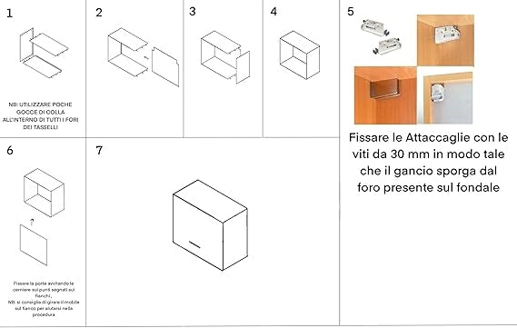 Pensile Cucina  in Legno Nobilitato Cemento Mobile Alto con 1 Anta, Pensile Componibile Moderno Made in Italy (H60XL30XP32cm)