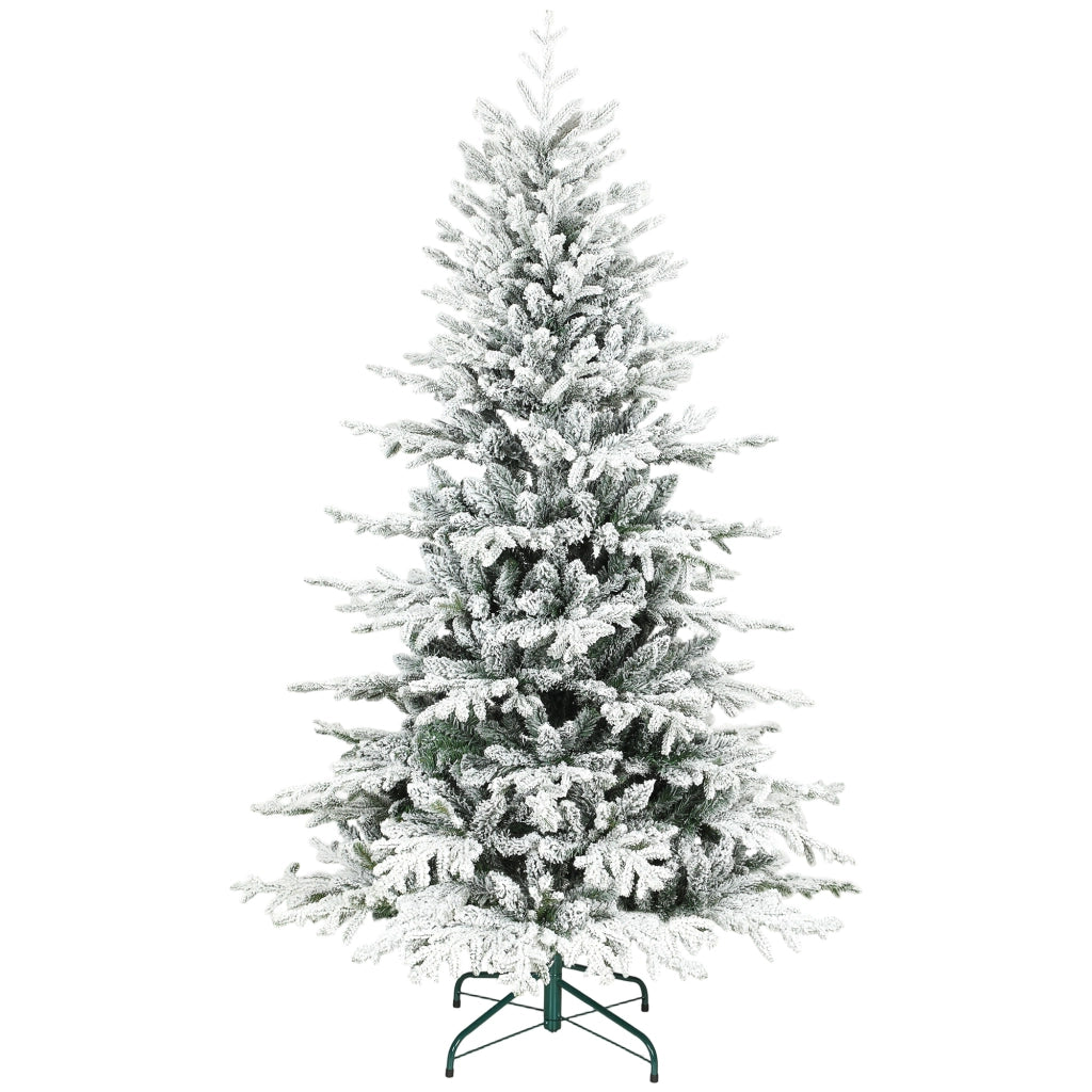 Albero di Natale artificiale innevato ¨C Minimal ¨C 180 cm verde con supporto in metallo