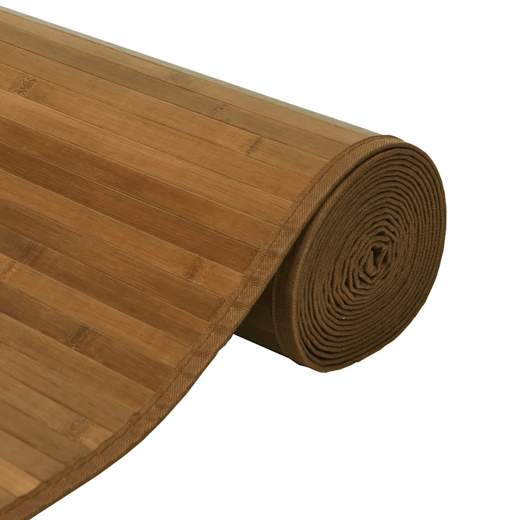 Tappeto Rettangolare Marrone 70x1000 cm in Bambù 376896