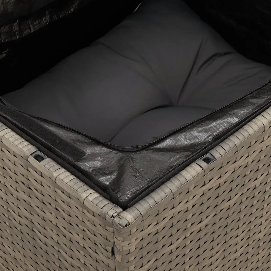 Set Divano da Giardino 10 pz con Cuscini Grigio in Polyrattan 3256193