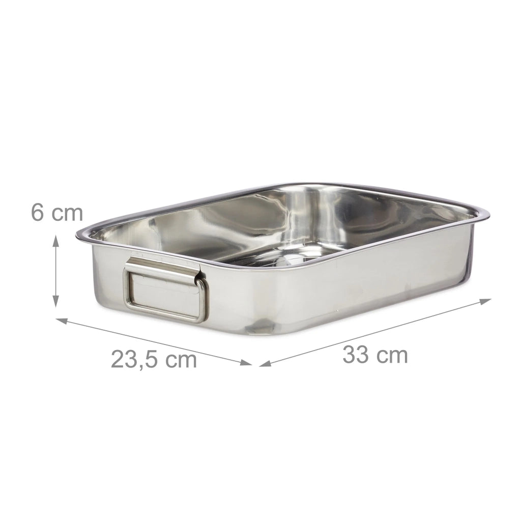 Teglia da forno multifunzionale con griglia 7 x 43 x 31 cm per verdure e carne in acciaio inossidabile argentato 13_0006865